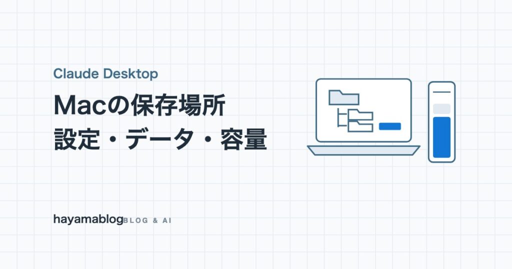 Claude Desktopの場所はどこ？Macのアプリ・設定ファイル・データの保存先と容量【2026年10月】