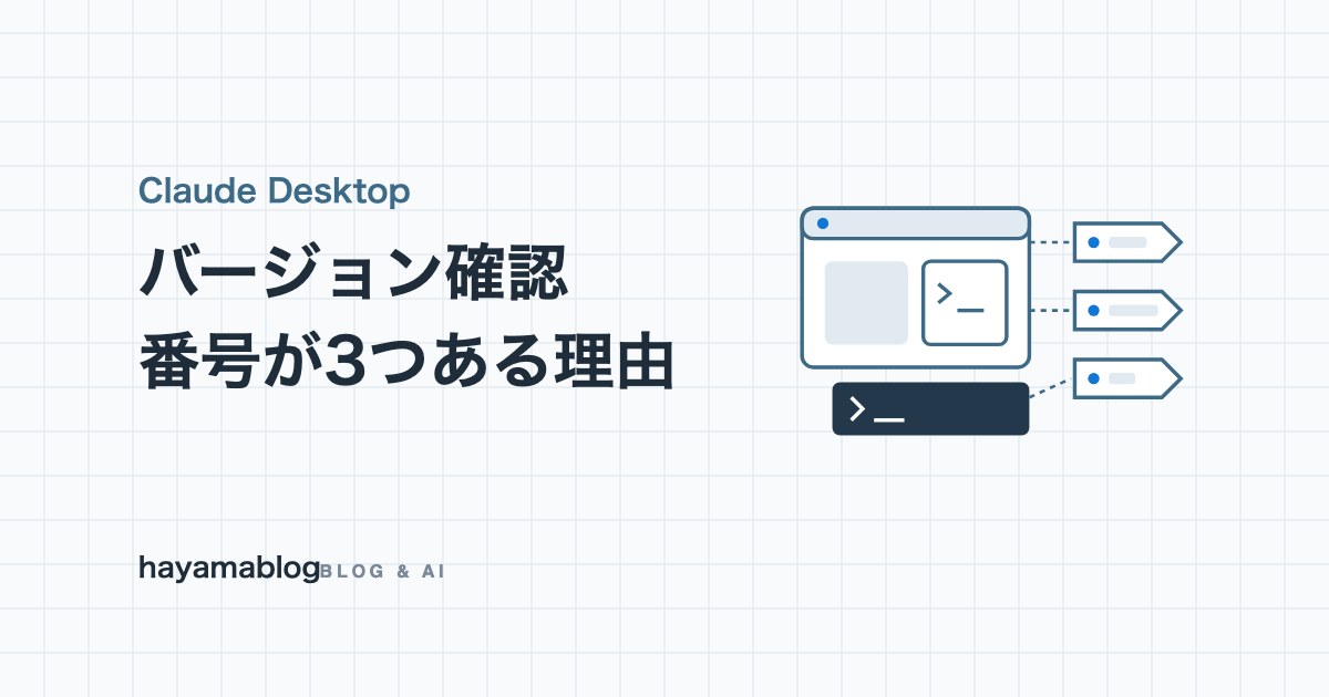 Claude Desktopのバージョン確認方法|アプリ・Codeタブ・ターミナルで番号が違う理由【2026年10月】